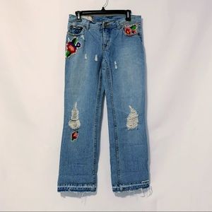 💎RARE💎 Free People Embroidered Hippie VTG Jeans